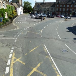 Lechlade Market Square existing road markings